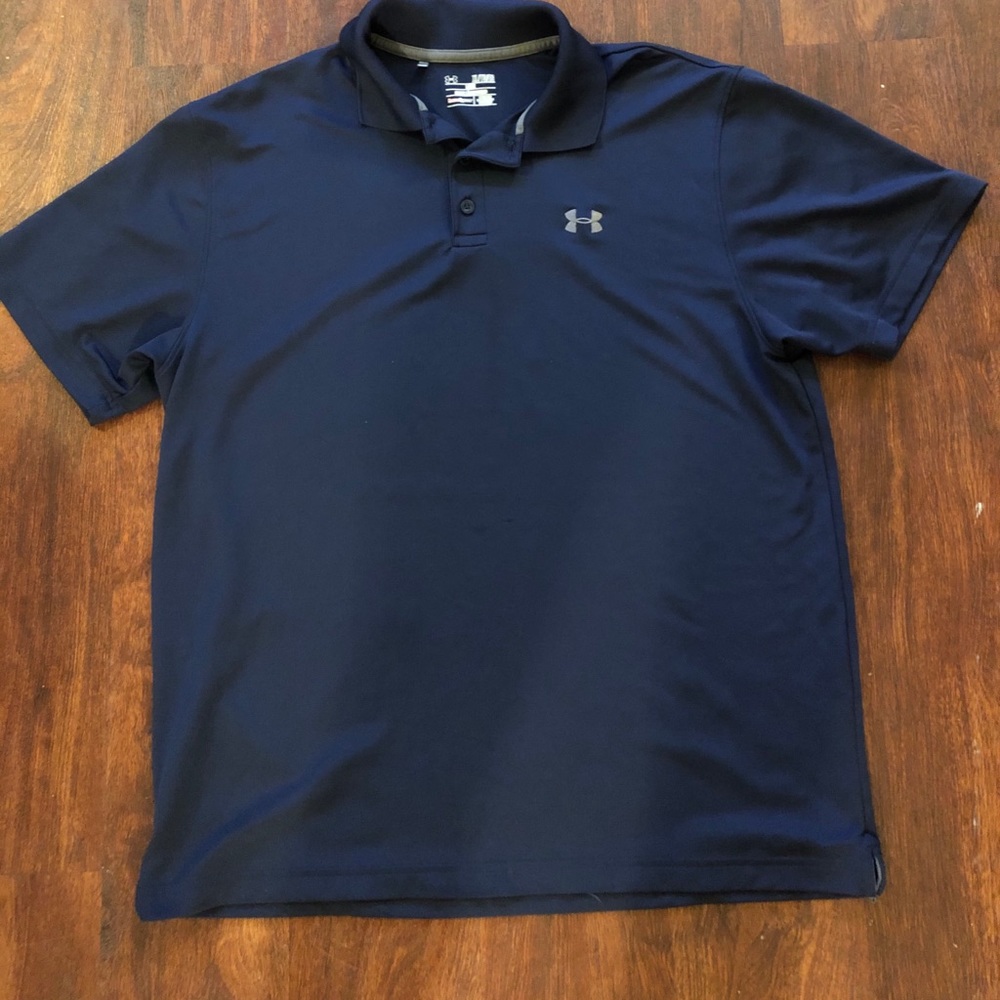 Navy men’s under armour collared shirt